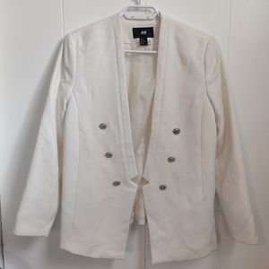 H&M white blazor
